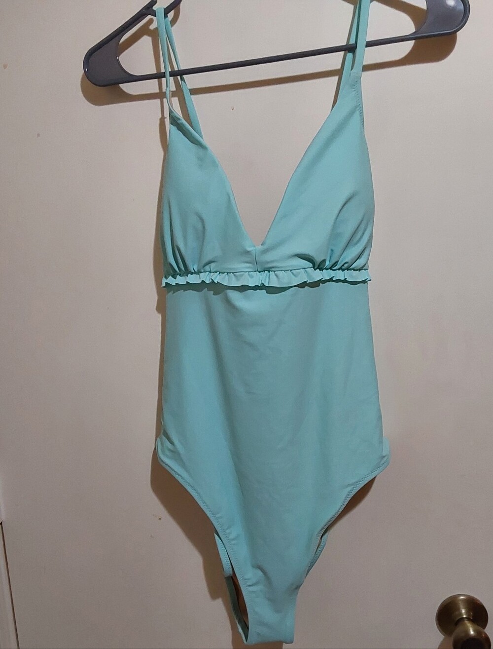 🌺 NWT Old Navy Pale Aqua One-Piece Swimsuit - Strappy Back